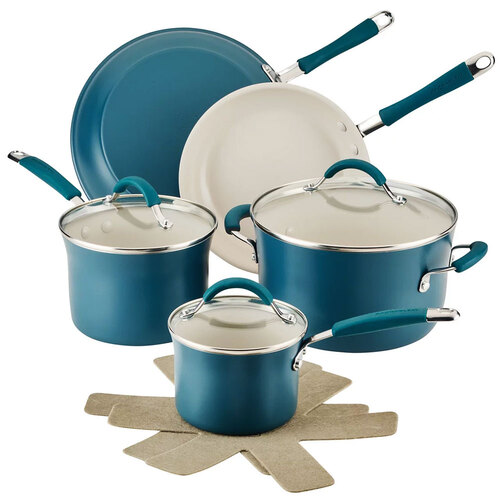Rachael Ray 17271 Cucina 10-Piece Ceramic Nonstick Cookware Set