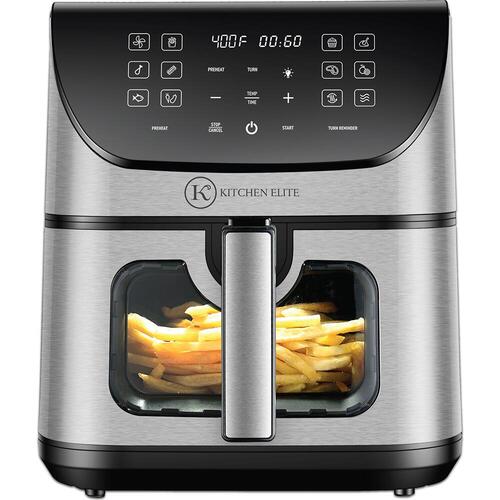 8.5QT Stainless Steel Digital Air Fryer with Window