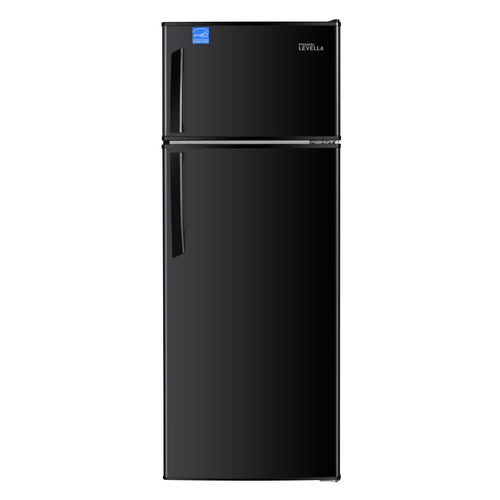 Premium Levella 3.2 cu ft Mini Fridge in Black with Stainless Door