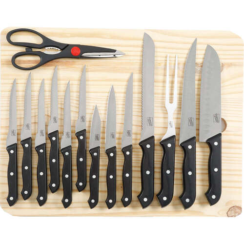 Gibson 127514-15 Wildcraft 15-Piece Cutlery Set with Wood Cutting