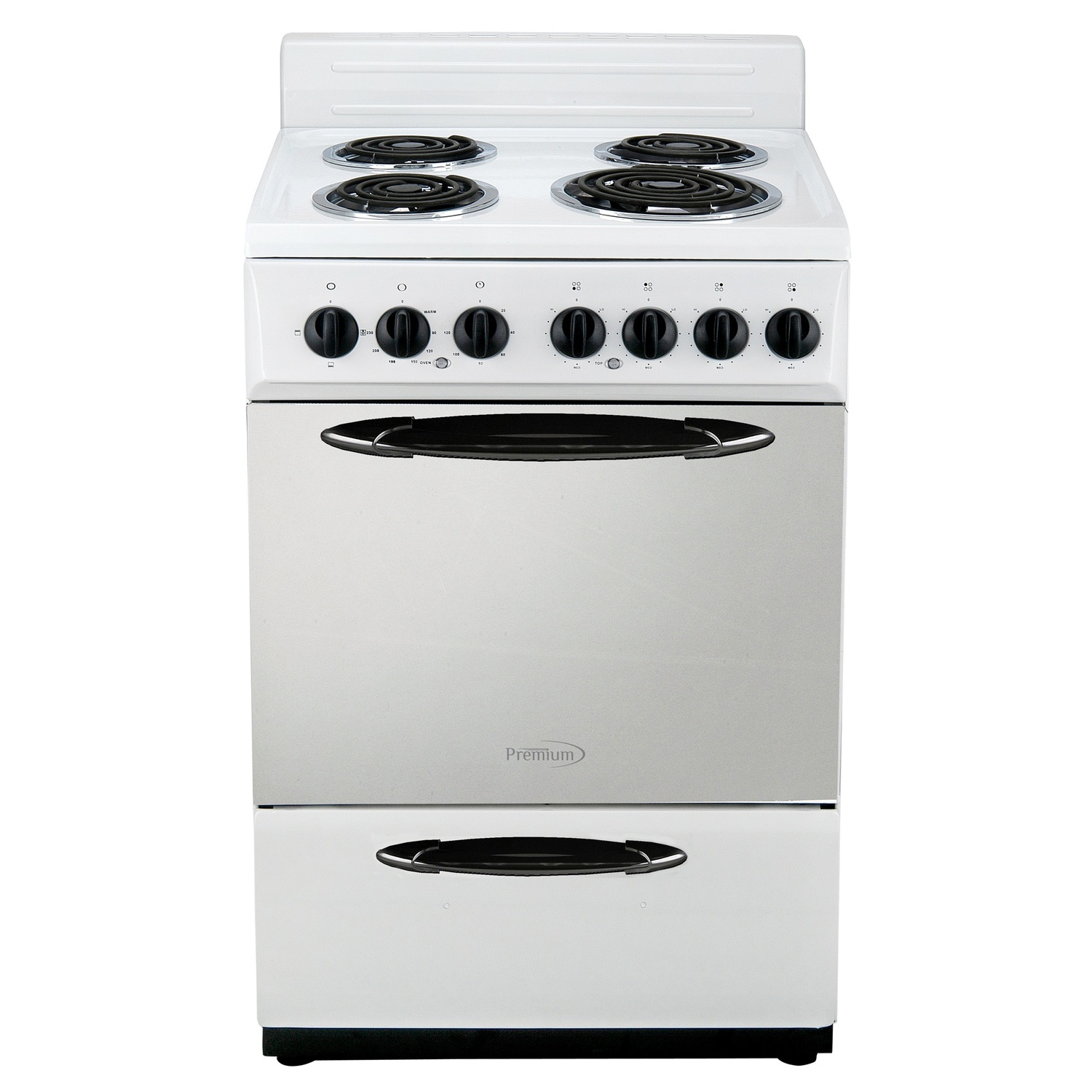 Hotpoint 24 Freestanding Electric Range with 4 Coil Burners, 2.9 Cu. Ft.  Single Oven - White