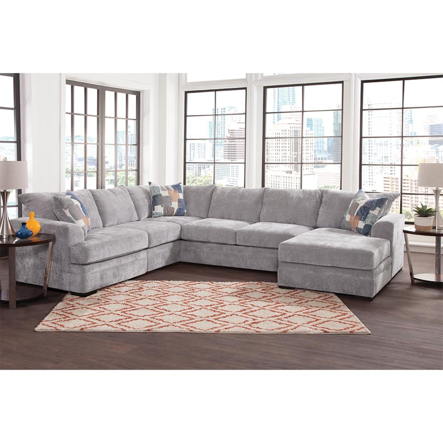 Dalton 3 Piece Chaise Sectional, Sofa With Chaise