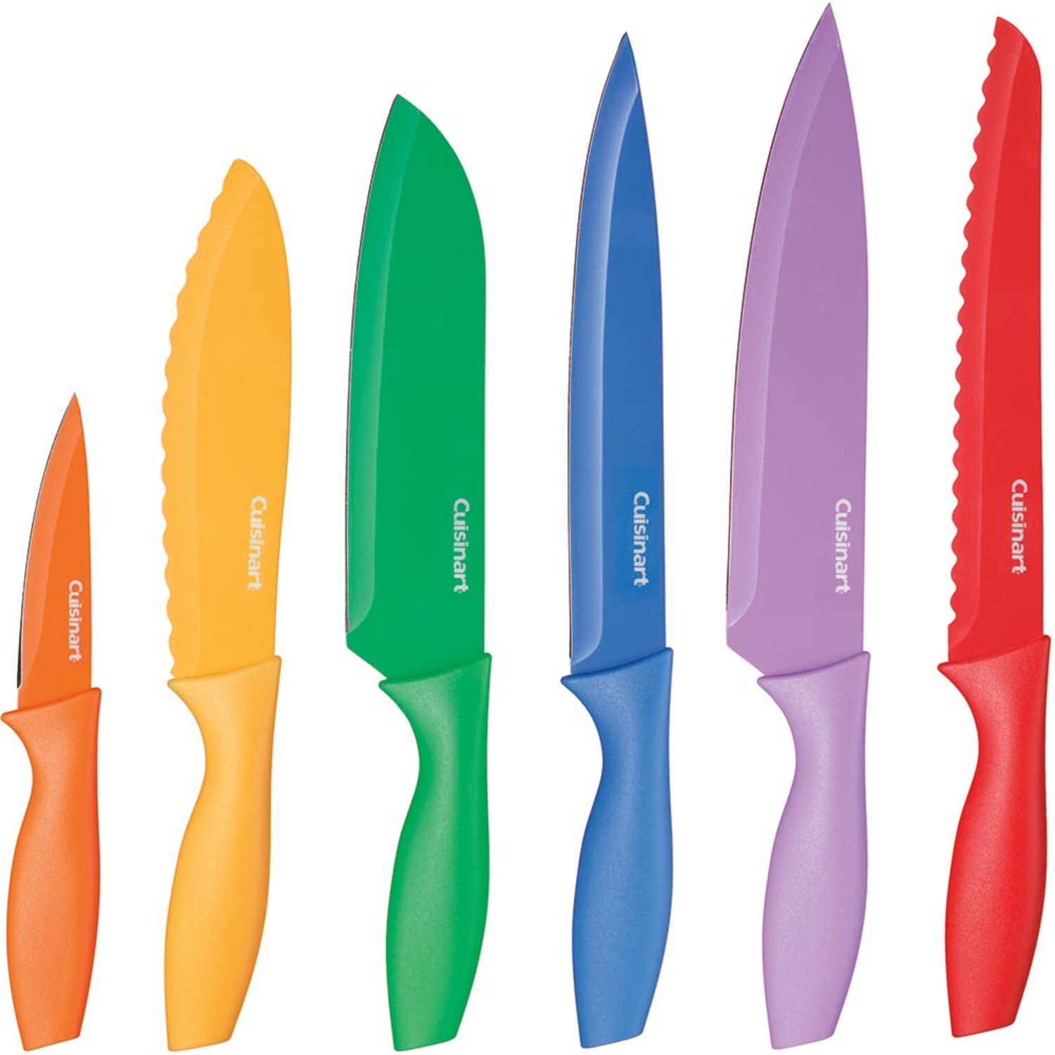 Cuisinart Advantage 10 Piece Ceramic Coated Knife Set with Blade Guards NEW