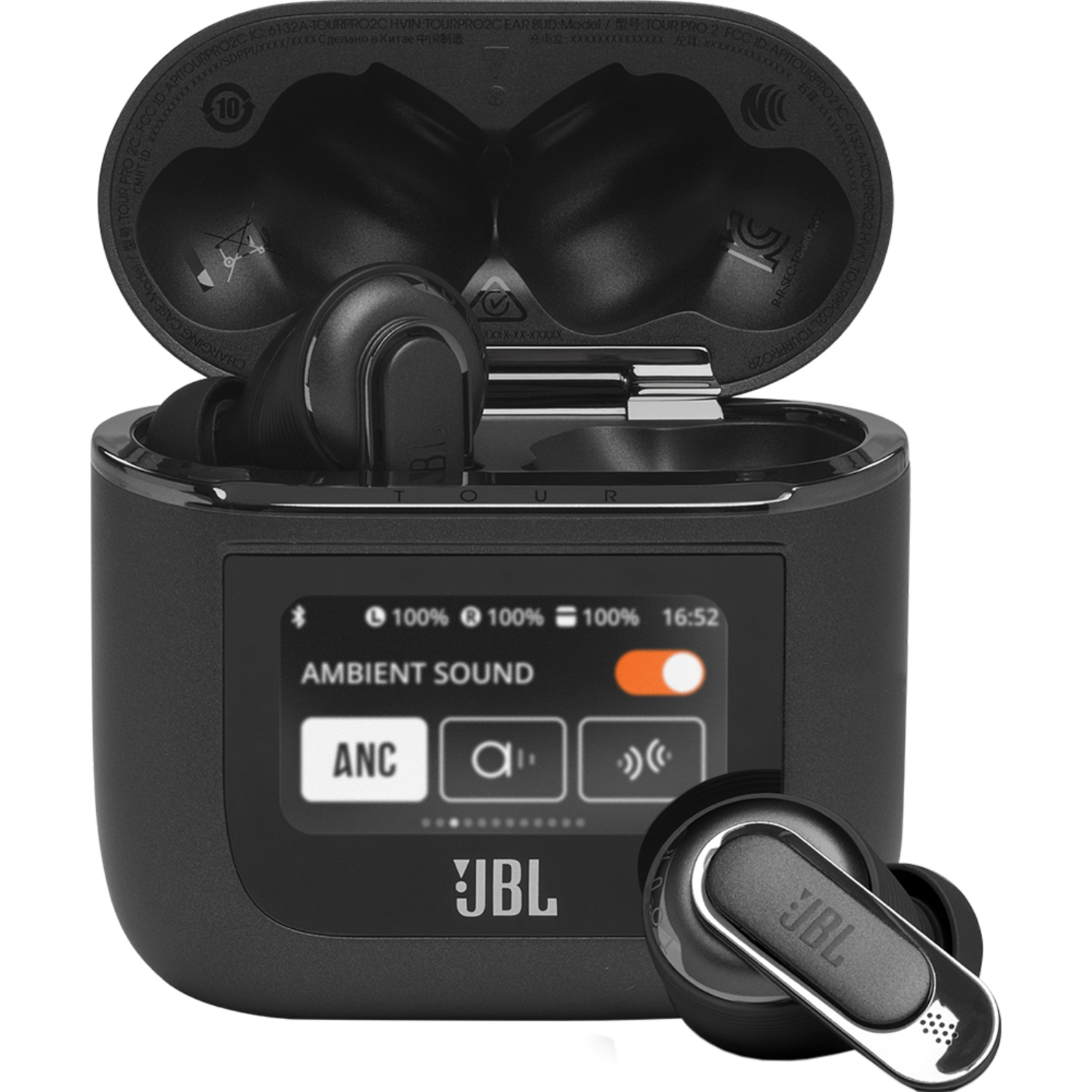 JBL　Pro　BrandsMart　Black　TOURPRO2BLK　Cancelling　Tour　Earbuds　True　Wireless　Noise　USA