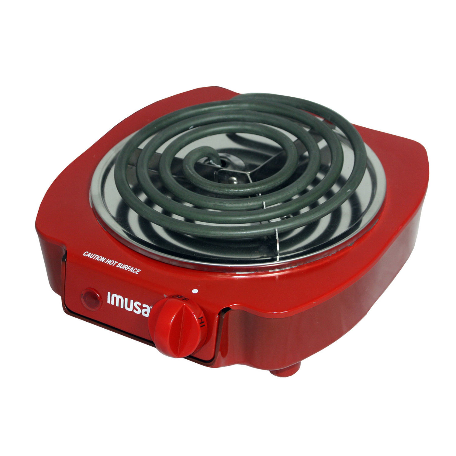 IMUSA GAU-80305R 1100 Watt Single Electric Burner in Red with Power  Indicator Light | BrandsMart USA