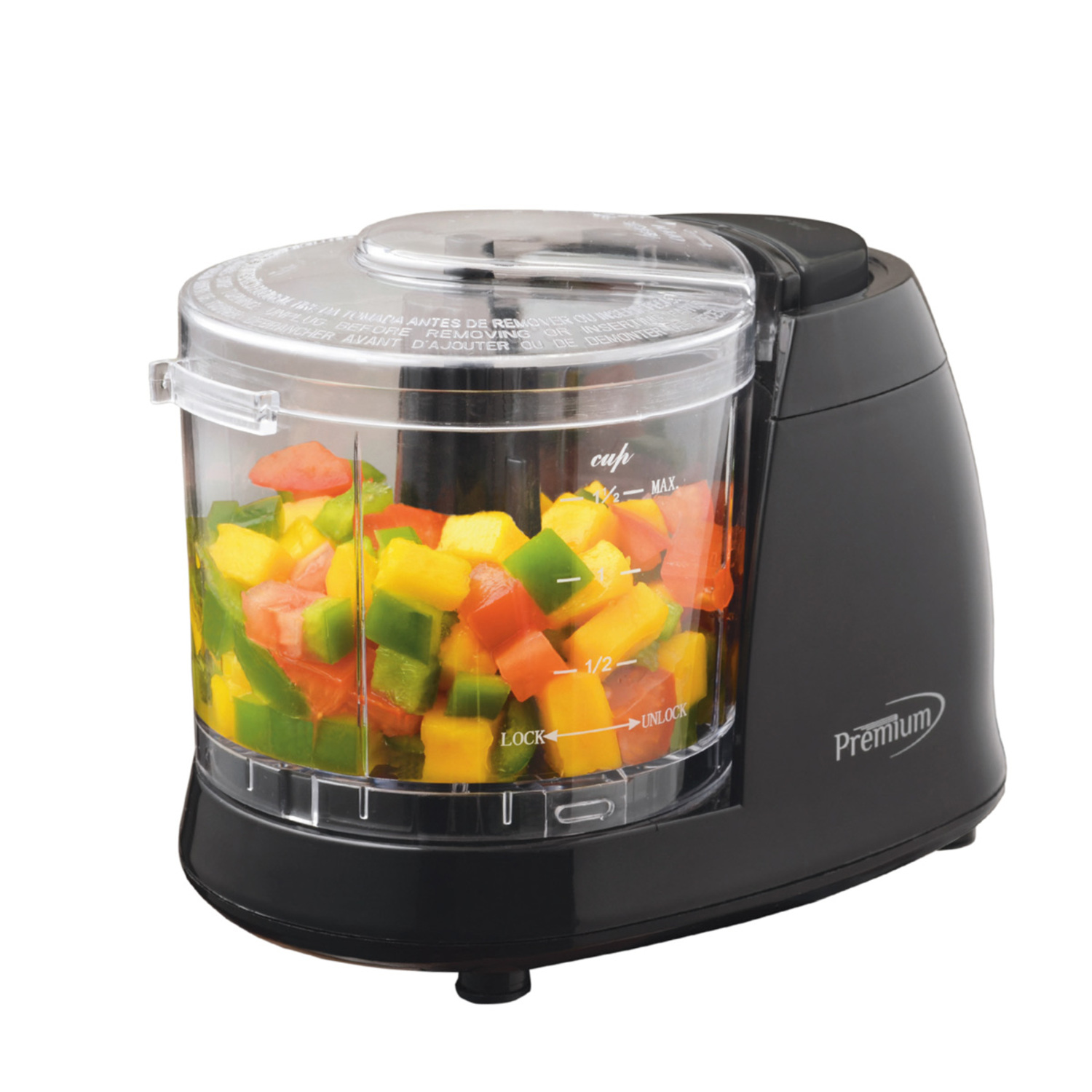 Premium Levella PMC156B 1.5 Cup Capacity Mini Chopper with Pulse Control  Button in Black BrandsMart USA