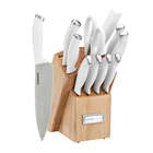 Cuisinart Classic ColorPro Collection 12-Piece Cutlery Set in White with Silver Ring Block Set