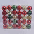 Christmas Elegance 5-Count 100MM Shatterproof Ornaments - Red/Green/Gold