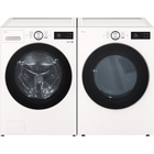 LG 5.0 CuFt Smart Front Load Washer with 7.4 CuFt Smart Front Load Electric Dryer in Alpine White