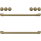 Cafe Front Control Electric Brushed Brass Knobs and Handles