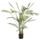 UMA Home Decor Green Faux Foliage Kwai Palm Artificial Plant with Black Round Pot, 30" x 32" x 46"