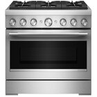 KitchenAid 36" 6 Burner Commercial-Style Dual Fuel Range with No Preheat Air Fry Mode