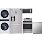LG 6-Piece Stainless Steel Complete Kitchen & White Laundry Package