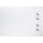 GE 30" Built-In Knob Control Electric Cooktop in White with Power Boil Elements