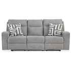 Signature Design by Ashley Biscoe Power Reclining Fabric Sofa - Pewter