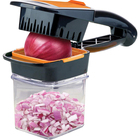 Emson Nutri Chopper 5-in-1 Compact Portable Kitchen Slicer in Orange with Storage Container