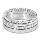 Mi Tesoro 4-Ring Set in Platinum Plated Stainless Steel - Size 7