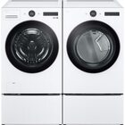 LG 5.0 CuFt Smart Steam Sanitize Electric Front Load Washer with 7.4 CuFt Smart Steam Electric Dryer in White