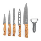 Holstein 6 Piece Kitchen Knives Set with Wooden-Coated Handles