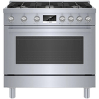 Bosch 3.4 CuFt 800 Series Freestanding 6-Burner Convection Gas Range in Stainless Steel