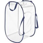 Whitmor Pop & Fold Two Way Mesh Laundry Hamper - White with Navy Trim