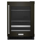 KitchenAid 24" Wide 14 Bottle Dual Zone Beverage Center with Glass Door and Metal-Front Racks - Black Stainless Steel