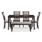 Signature Design by Ashley Langwest Rectangular Dining Table and 4 Chairs and Bench Set - Cherry Brown