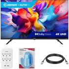 Element Electronics 50" LED 4K UHD HDR 550 Series XUMO TV with 6 Outlet Surge Protector with USB Charging Ports, 12-ft High Speed HDMI Cable with Ethernet, & Screen Cleaning Kit