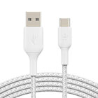 Belkin BOOST CHARGE Braided USB-C to USB-A Cable (2M/6.6ft) - White