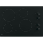GE 30" Built-In Knob Control Electric Cooktop in Black with Power Boil Elements
