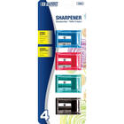 BAZIC 4-Pack Nora Dual Hole Square Sharpener with Receptacle