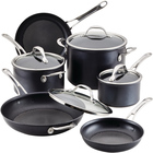 Image of product - Hybrid Nonstick Aluminum 10-Piece Cookware Set - Super Dark Gray