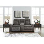 Signature Design by Ashley Next-Gen DuraPella Dual Power Reclining Loveseat with Console — Slate
