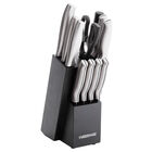 Farberware 12 Piece Stainless Steel Stamped Cutlery Set with Black Block
