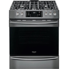 Frigidaire Gallery 5.6 CuFt Freestanding 5-Burners Convection Gas Range in Black Stainless with Air Fry