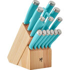 Hampton Forge Epicure True 15-Piece Aqua Knife Block Set