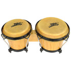 Zebra Latin Percussion Traditional Wood Bongos-Natural