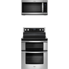 Whirlpool 6.7 CuFt Electric Double Range with 1.9 CuFt 1000 Watt Over-the-Range Microwave in Stainless Steel