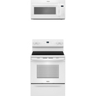 Whirlpool 5.3 CuFt Electric Range with 1.7 CuFt 1000 Watt Over-the-Range Microwave in White
