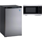 Avanti 4.4 CuFt Compact Refrigerator with 1.1 CuFt 1000W Countertop Microwave Oven in Stainless Steel