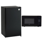 Avanti 18.5" 3.3 CuFt Compact Refrigerator with 0.7 CuFt 700 Watt Countertop Microwave Package in Black