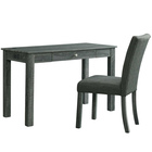 Image of product - Desk with Power Port and Chair - Gray Finish