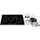 Frigidaire Gallery 36" 5-Element Induction Cooktop with Charleston Collection - Hammered 15-Piece Nonstick Cookware Set