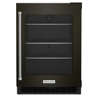 KitchenAid 24-Inch Under Counter Refrigerator with Glass Door and Shelves with Metallic Accents  - Black Stainless Steel