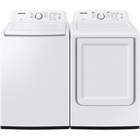 Samsung 4.1 CuFt Top Load Washer with 7.2 CuFt Front Load Electric Dryer in White