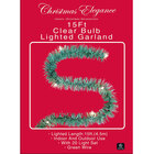 Christmas Elegance 15-FT Garland with clear Lights