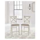 Signature Design by Ashley Robbinsdale Upholstered Dining Barstool Set - Antique White