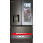 LG 26 CuFt Smart Counter-Depth MAX™ French Door Refrigerator in Black Stainless with Mirror InstaView®