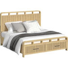 Elements Ridgemont King Headboard and Storage Footboard - Natural