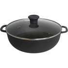 IMUSA 7 Quart Gusto Cast Aluminum Speckled Nonstick Caldero with Glass Lid